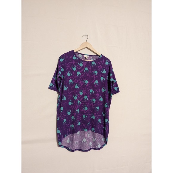 LuLaRoe Minnie mouse teal and purple flowy tshirt womens extra extra small XXS - Picture 1 of 3